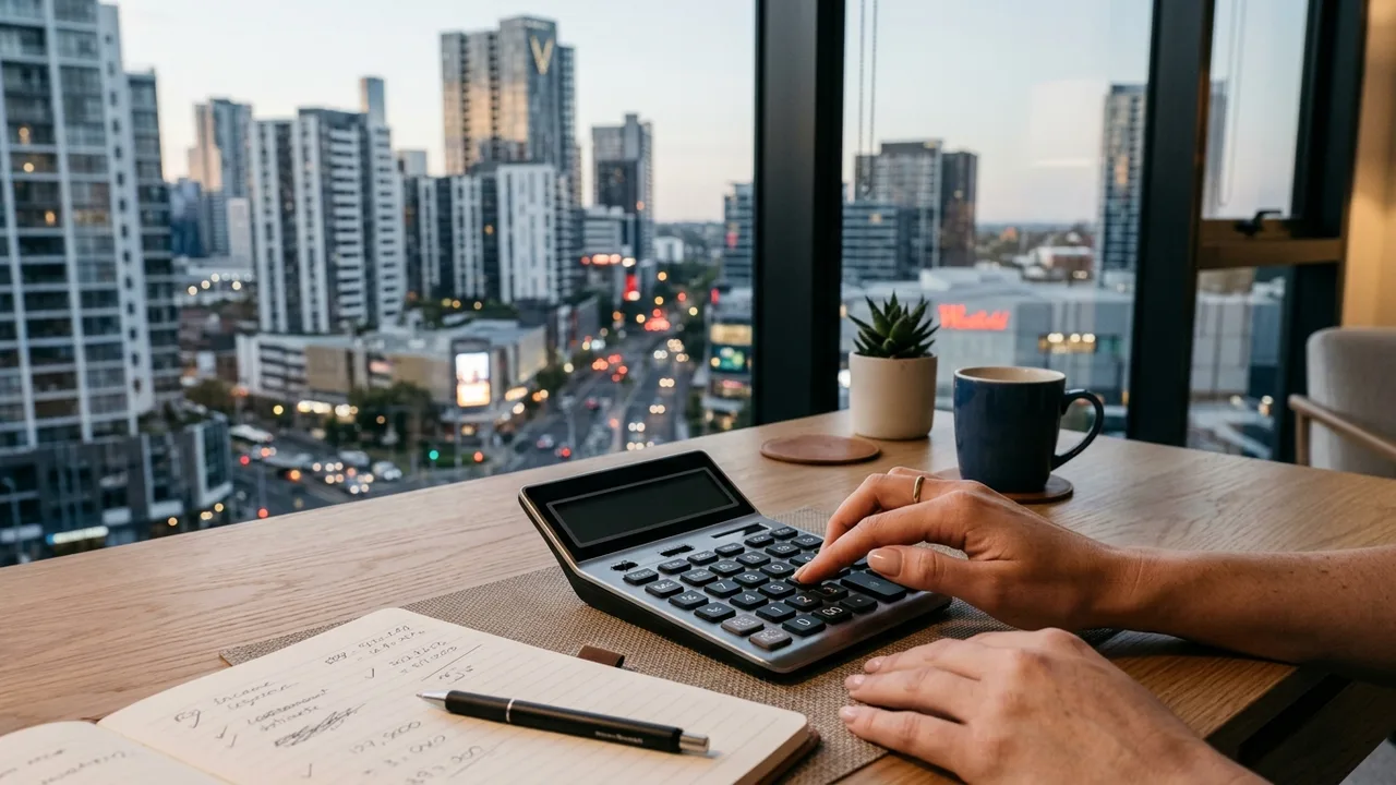 Calculator and property planning desk